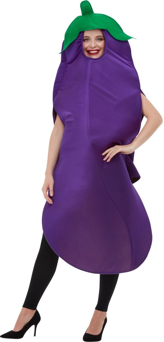 Natuur Groente & Fruit Kostuum | Aubergine Griekse Moussaka Kostuum | One Size | Carnaval kostuum | Verkleedkleding